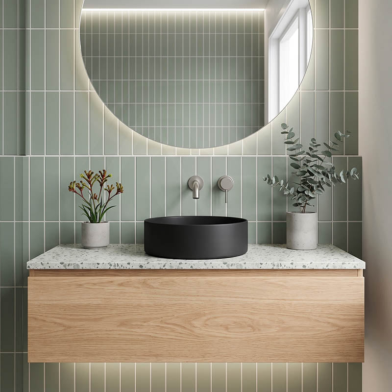 Fienza Reba Mini Round Above Counter Ceramic Basin 310x310x110mm - Various Colour