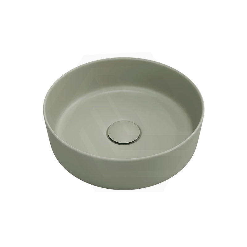 310x310x110mm Fienza Reba Mini Round Above Counter Ceramic Basin Olive Green