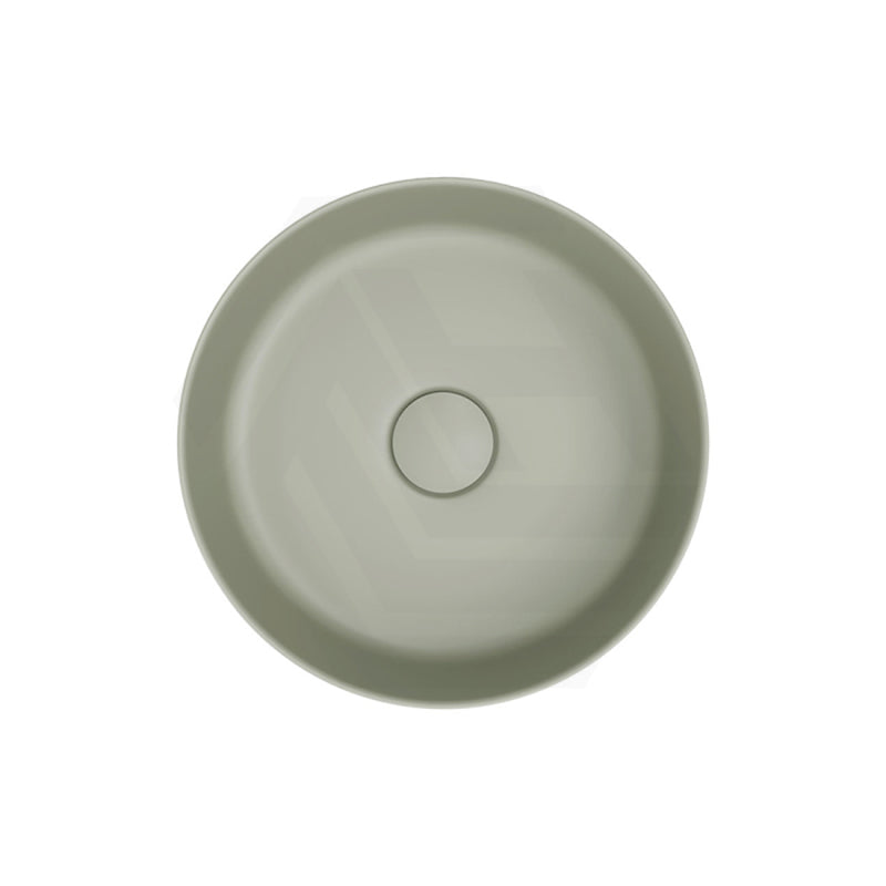 310x310x110mm Fienza Reba Mini Round Above Counter Ceramic Basin Olive Green