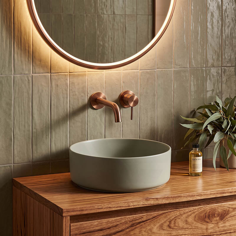 Fienza Reba Mini Round Above Counter Ceramic Basin 310x310x110mm - Various Colour