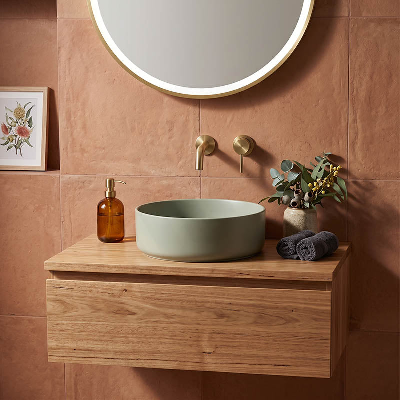 Fienza Reba Mini Round Above Counter Ceramic Basin 310x310x110mm - Various Colour