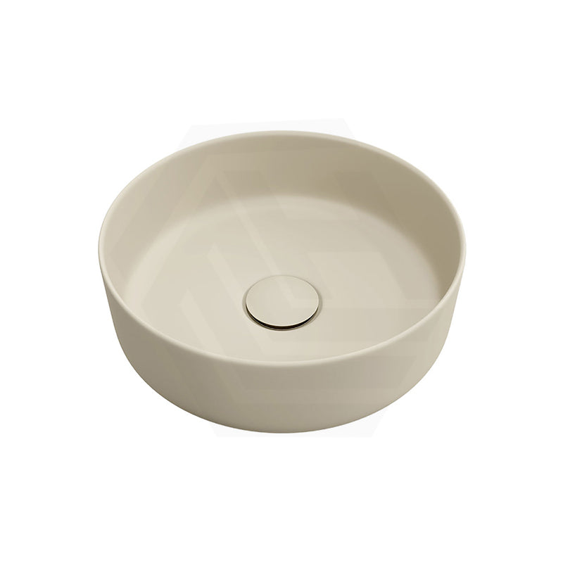 310x310x110mm Fienza Reba Mini Round Above Counter Ceramic Basin Matt Khaki