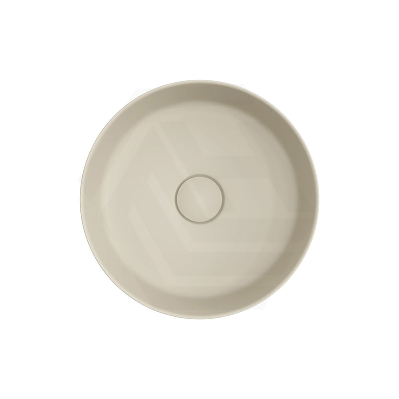 310x310x110mm Fienza Reba Mini Round Above Counter Ceramic Basin Matt Khaki