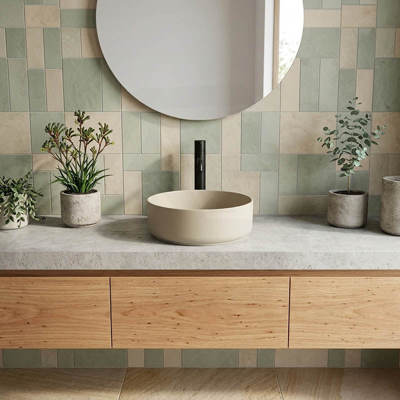 Fienza Reba Mini Round Above Counter Ceramic Basin 310x310x110mm - Various Colour
