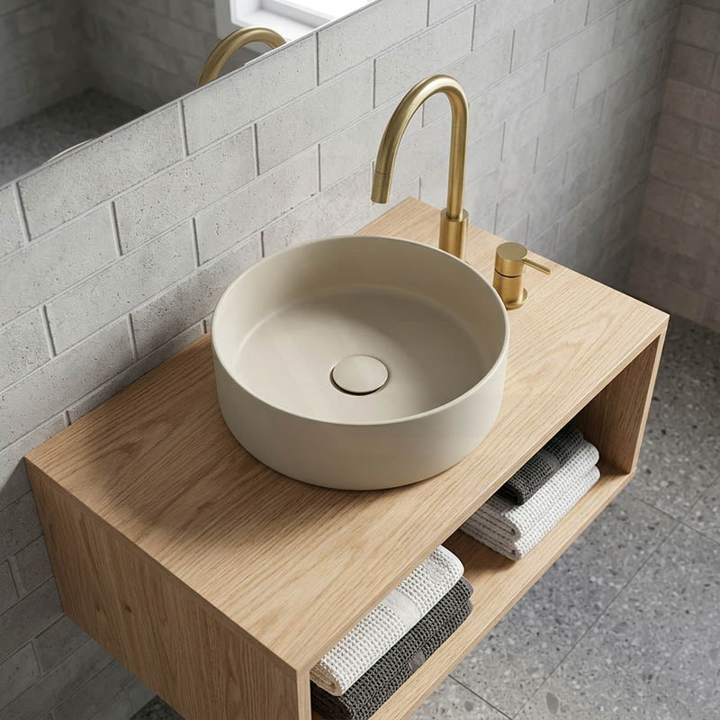 Fienza Reba Mini Round Above Counter Ceramic Basin 310x310x110mm - Various Colour