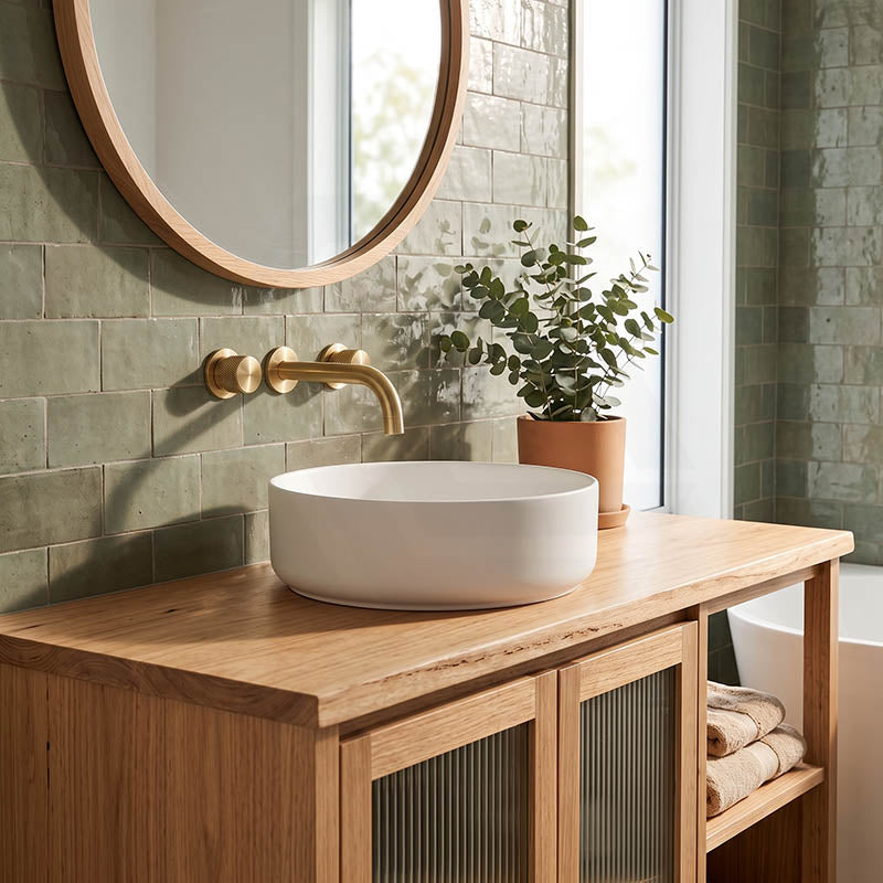 Fienza Reba Mini Round Above Counter Ceramic Basin 310x310x110mm - Various Colour