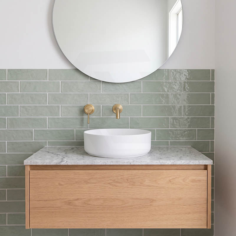 Fienza Reba Mini Round Above Counter Ceramic Basin 310x310x110mm - Various Colour