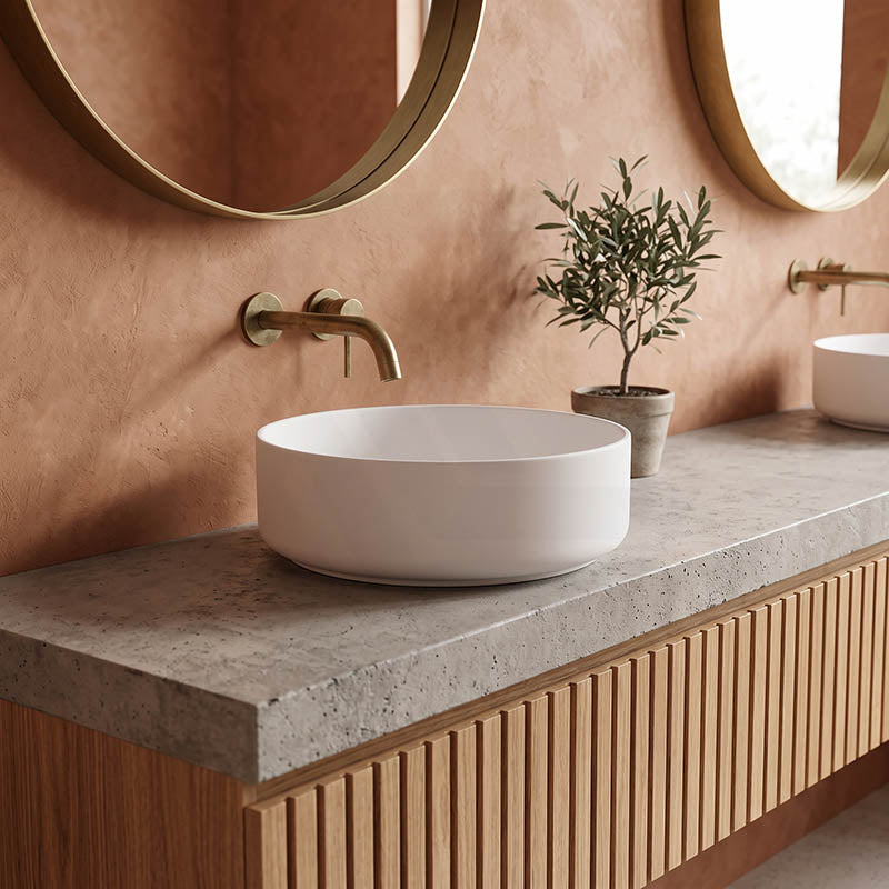Fienza Reba Mini Round Above Counter Ceramic Basin 310x310x110mm - Various Colour
