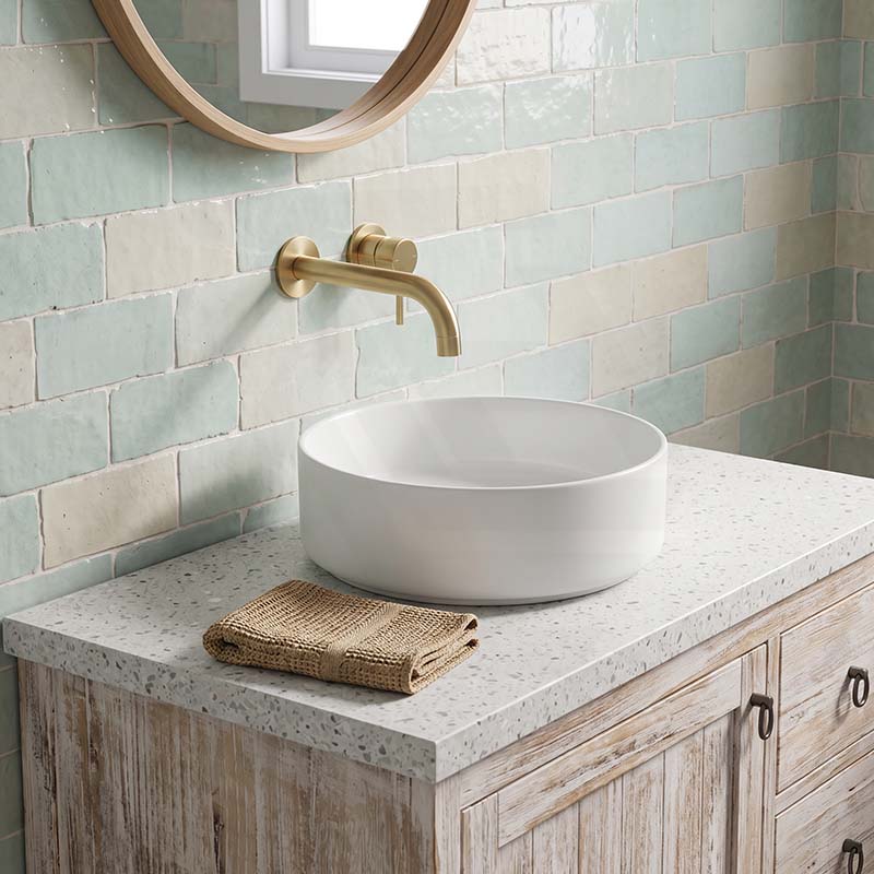 Fienza Reba Mini Round Above Counter Ceramic Basin 310x310x110mm - Various Colour