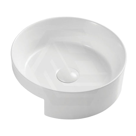 360x360x120mm Fienza Reba Gloss White Round Semi-Recessed Ceramic Basin