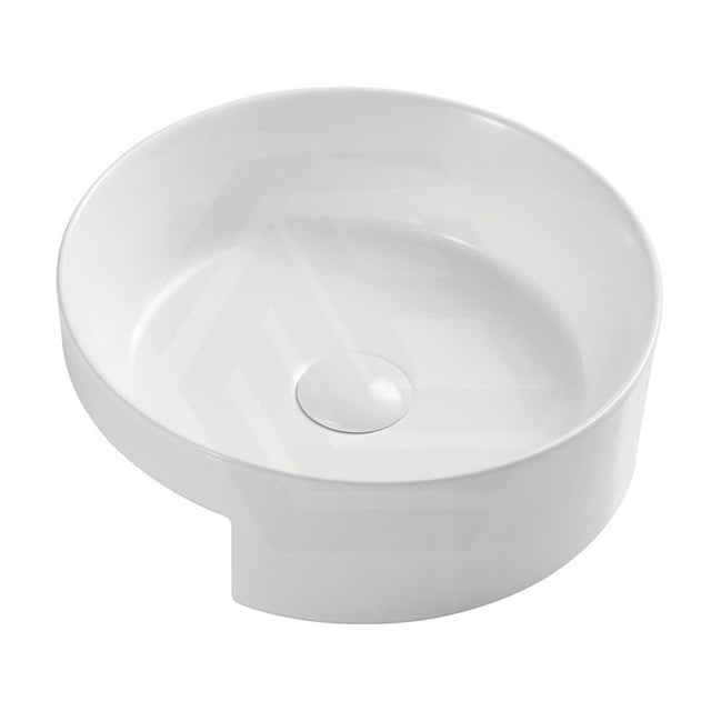 360x360x120mm Fienza Reba Gloss White Round Semi-Recessed Ceramic Basin