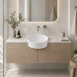 Fienza Reba Round Semi-Recessed Ceramic Basin 360x360x120mm - Gloss White