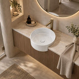 Fienza Reba Round Semi-Recessed Ceramic Basin 360x360x120mm - Gloss White