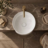 Fienza Reba Round Semi-Recessed Ceramic Basin 360x360x120mm - Gloss White
