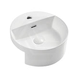 390x390x160mm Fienza Reba Gloss white Semi-Recessed Ceramic Basin One Tap Hole With Overflow