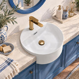 Fienza Reba Semi-Recessed Ceramic Basin One Tap Hole With Overflow 390x390x160mm - Gloss white
