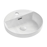 390x390x50mm Fienza Reba Gloss white Inset Ceramic Basin One Tap Hole With Overflow