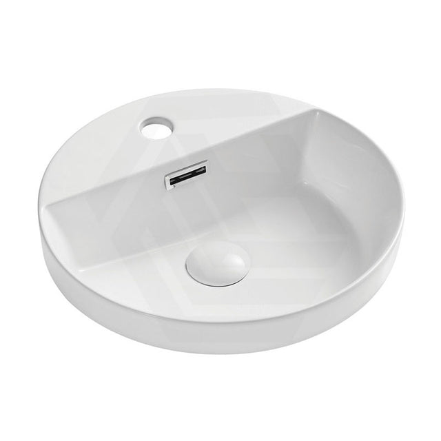 390x390x50mm Fienza Reba Gloss white Inset Ceramic Basin One Tap Hole With Overflow