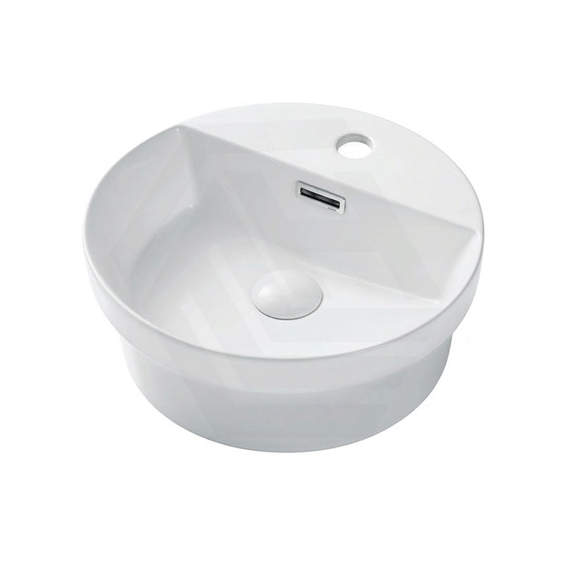 390x390x50mm Fienza Reba Gloss white Inset Ceramic Basin One Tap Hole With Overflow