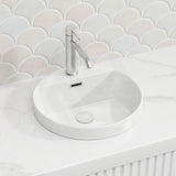 Fienza Reba Ceramic Inset Basin One Tap Hole with Overflow 390x390x50mm - Gloss White