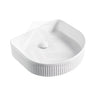415x365x100mm Fienza Eleanor Above Counter Basin Ceramic Fluted Design Matt White