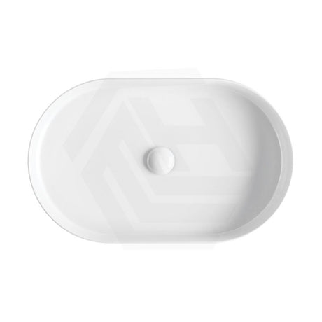 580x360x100mm Fienza Eleanor Oval Above Counter Ceramic Basin Fluted Gloss White