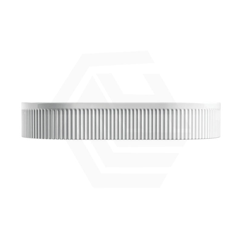 580x360x100mm Fienza Eleanor Oval Above Counter Ceramic Basin Fluted Gloss White