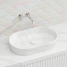 Fienza Eleanor Oval Above Counter Ceramic Basin Fluted 580x360x100mm - Gloss/Matte White