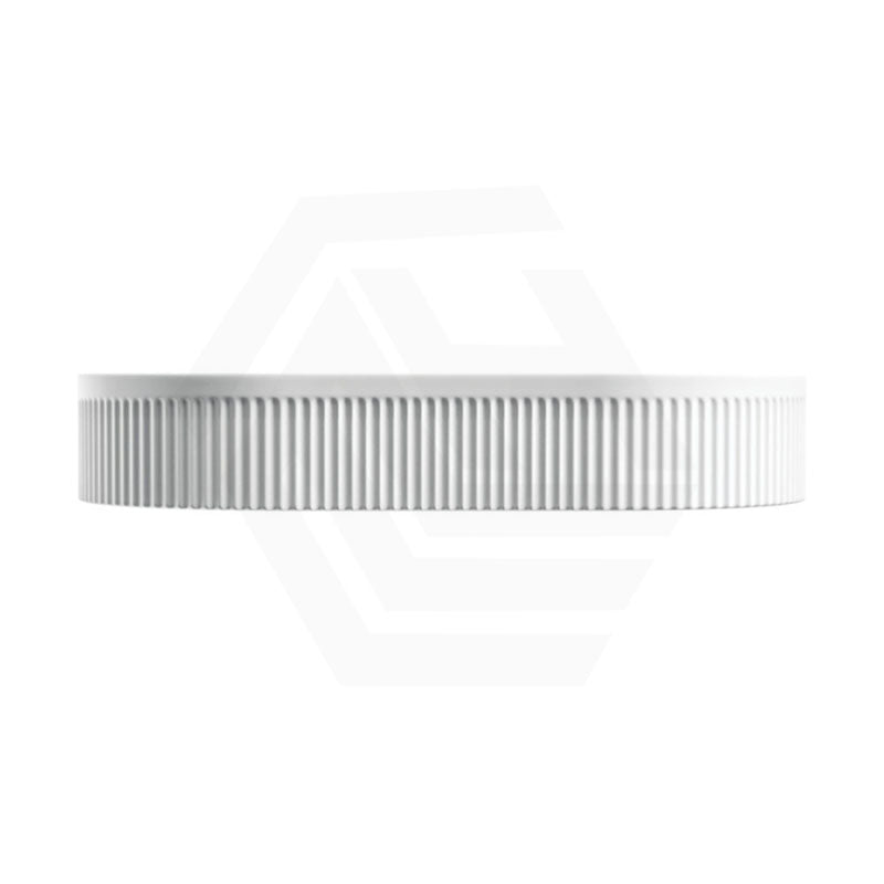 580x360x100mm Fienza Eleanor Oval Above Counter Ceramic Basin Fluted Matt White