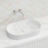 Fienza Eleanor Oval Above Counter Ceramic Basin Fluted 580x360x100mm - Gloss/Matte White