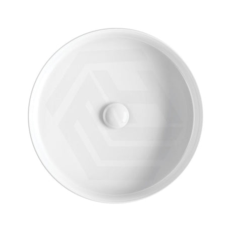 410x410x100mm Fienza Eleanor Round Fluted Above Counter Ceramic Basin Gloss White