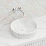 410x410x100mm Fienza Eleanor Round Fluted Above Counter Ceramic Basin In Various Colour