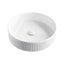 410x410x100mm Fienza Eleanor Round Fluted Above Counter Ceramic Basin Matt White