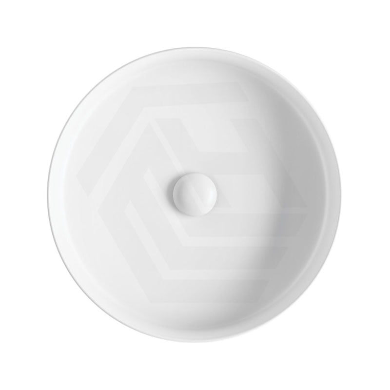410x410x100mm Fienza Eleanor Round Fluted Above Counter Ceramic Basin Matt White