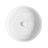 410x410x100mm Fienza Eleanor Round Fluted Above Counter Ceramic Basin Matt White