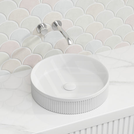 410x410x100mm Fienza Eleanor Round Fluted Above Counter Ceramic Basin In Various Colour