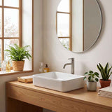 Fienza Eleanor Rectangle Above Counter Fluted Basin Ceramic 500x380x100mm - Gloss White