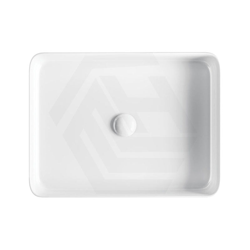 500x380x100mm Fienza Eleanor Rectangle Above Counter Fluted Basin Ceramic Gloss White
