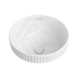 380x380x170mm Fienza Eleanor Round Inset Basin Fluted With Overflow Gloss White