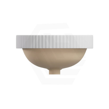 380x380x170mm Fienza Eleanor Round Inset Basin Fluted With Overflow Gloss White