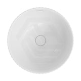 380x380x170mm Fienza Eleanor Round Inset Basin Fluted With Overflow Gloss White