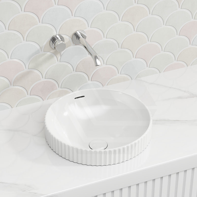 380x380x170mm Fienza Eleanor Round Inset Basin Fluted With Overflow In Various Colour