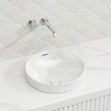 380x380x170mm Fienza Eleanor Round Inset Basin Fluted With Overflow In Various Colour