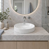 Fienza Eleanor Round Inset Basin Fluted With Overflow 380x380x170mm - Various Colour