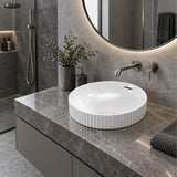 Fienza Eleanor Round Inset Basin Fluted With Overflow 380x380x170mm - Various Colour