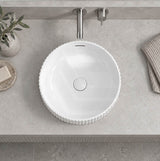 Fienza Eleanor Round Inset Basin Fluted With Overflow 380x380x170mm - Various Colour