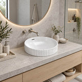 Fienza Eleanor Round Inset Basin Fluted With Overflow 380x380x170mm - Various Colour