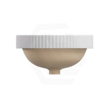 380x380x170mm Fienza Eleanor Round Inset Basin Fluted With Overflow Matt White