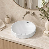 Fienza Eleanor Round Inset Basin Fluted With Overflow 380x380x170mm - Various Colour