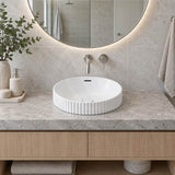 Fienza Eleanor Round Inset Basin Fluted With Overflow 380x380x170mm - Various Colour